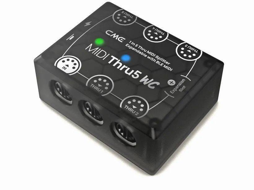 CME预售世界首台内置蓝牙无线MIDI的MIDI Thru转发接口 MIDI Thru5 WC 和 WIDI Thru6 BT