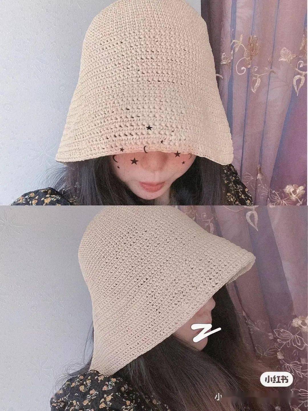 祝大家夏天都能戴自己做的帽子哈（附图解）