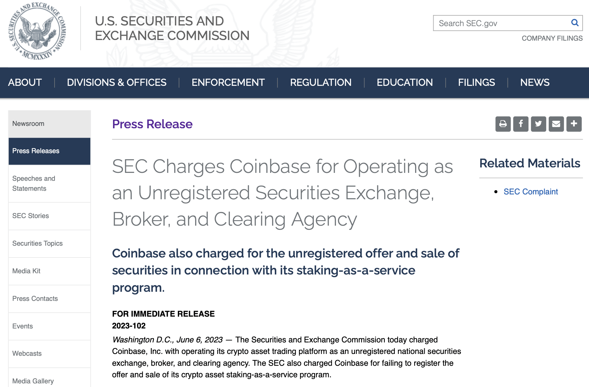 币圈监管风暴升级！币安之后<strong></p>
<p>币安新闻</strong>，Coinbase也被美国SEC指控