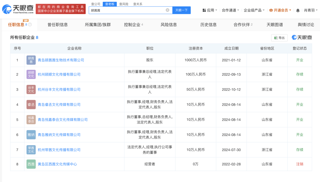知名网红自曝“日收入超30万”引热议<strong></p>
<p>炒币群</strong>，名下关联8家企业