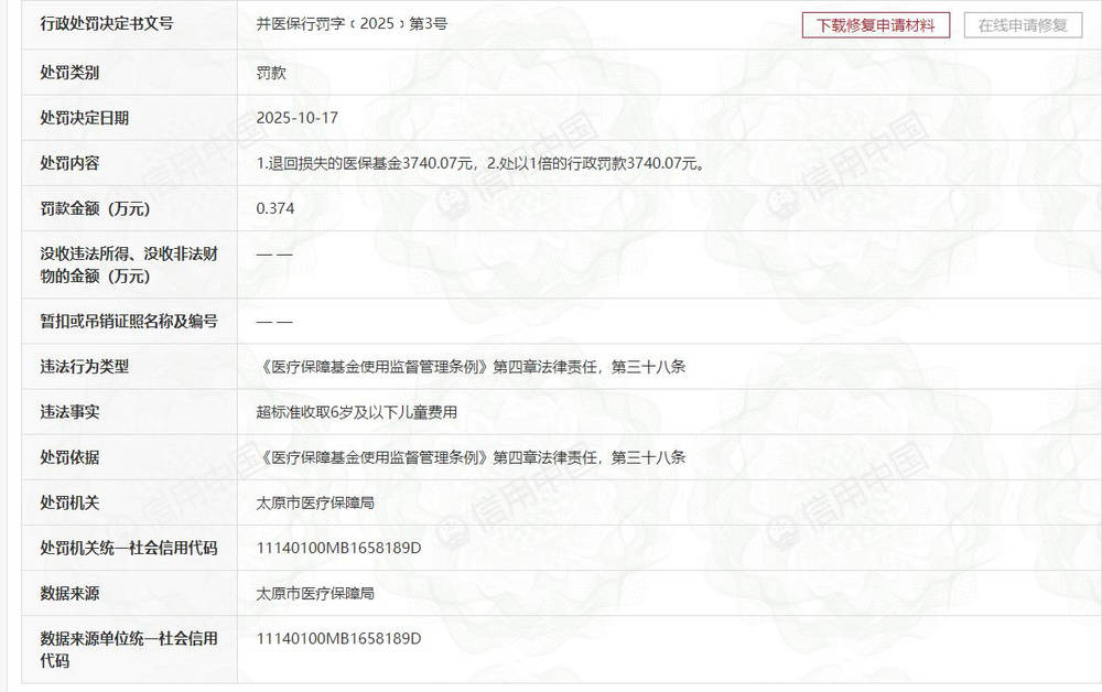 山西省儿童医院超收6岁以下儿童费用<strong></p>
<p>汇金科技股票</strong>,退罚金额合计超7400元
