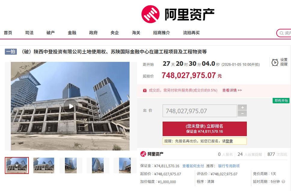 西安地标“双子塔”荒芜十年<strong></p>
<p>中船防务股票</strong>，7.48亿起拍