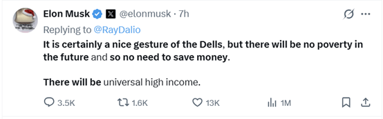 马斯克:AI将创造“全民高收入” 存钱将变得不再必要<strong></p>
<p>紫江企业股票</strong>!