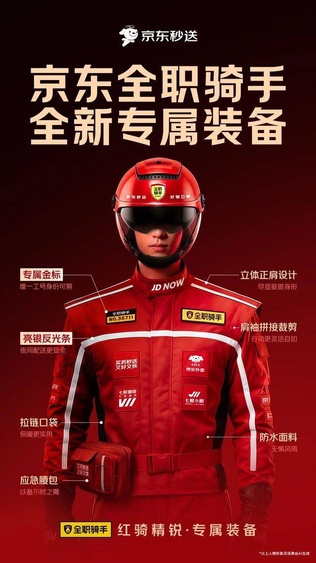 京东外卖官宣全职骑手新装，首批覆盖北上广深四个城市